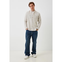 Erkek Gömlek Uzun Kol Camel Slim Fit Hakim Yaka Ncs Jeans 7114 Camel