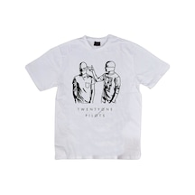 Stoned&Fame Twenty One Pilots Baskılı Unisex %100 Pamuk Beyaz T-shirt Beyaz