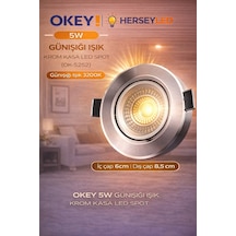 Okey 5w Günışığı Krom Kasa Led Spot Gün Işığı