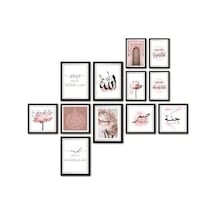 12 Parça Dekoratif Mdf Tablo Seti Çerçeve Görünümlü Dkj069 50 x 22