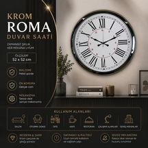 Krom Roma 52 X 52 Cm Duvar Saati