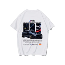 Brz Collectıon Brz Collection Unisex Oversize Cs M5 Car T-shirt Beyaz