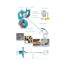 Böhrer HB0196T Elektrikli Beton Mikser Çimento Karıştırma 2400 W 6 Kademeli Harç Sıva Boya Karıştırma Makinesi