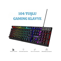 Shopytech Rgb Aydınlatmalı 104 Tuş Gaming Klavye Usb 2.0 Mekanik Tuş Hissi Fn Kısayolları