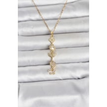 316l Çelik Gold Renk Şans Kolyesi Y Model Zirkon Taşlı Kadın Kolye - Tj-bko11050 Çok renkli