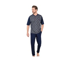 Pierre Cardin 6054 Erkek Lacivert Kısa Kollu 3 Lü Jakarlı Pijama Takımı Yeşil