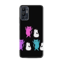 Infinix Hot 12 Kılıf Resimli Desenli Silikon Platinium Series Cat Dance 1824