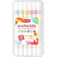 Nora Çift Uçlu Akrilik İşaretleyici Kalem 12 Renk