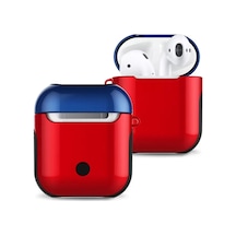 Newface Apple, Uyumlu AirPods 2 2.nesil 3in1 Kılıf - Kırmızı-lacivert