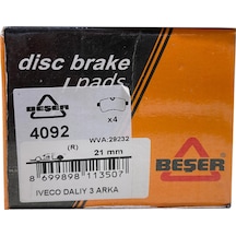 Beşer 4092 Arka Fren Balatası Daily Ii-Iii 03-06