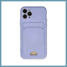 Bezos İphone 11 Pro Uyumlu Kılıf Kelvin Kartvizitli Silikon - Lila Mbt06