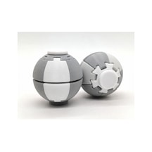 Alvera Press Küresi 3d Baskı Dönüşen Mekanik Fidget Stres Oyuncağı-beyaz-gri