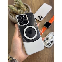 Apple iPhone 15 Pro Max Magsafe Uyumlu Mika Sararmaz Kılıf Soocase720 Gri