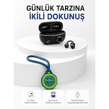 Şarj Kutulu Kablosuz Kulaklık Ve Yeşil Askılı Analog Çanta Saati  İkili Set -   Lisinya