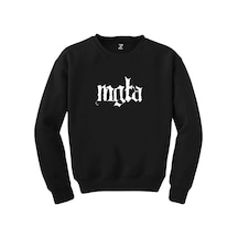 Mgla Logo Siyah Sweatshirt Beyaz