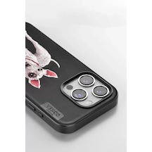 Apple iPhone  Uyumlu  14 Pro Max Perma Desenli Kapak - Siyah