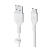 Silicone Usb-c - Usb-a Kablosu 2 M , İpad Pro, Galaxy S21, Ultra, Plus, 20, Ve Diğer Aygıtlar İçin Usb-ıf Onaylı Usb-c Şarj Kablosu - Beyaz