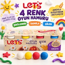 Let S 4 Renk Oyun Hamuru Seti Anadolu Buğdayından Üretilmiştir Çok  Renkli