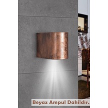 Tek Yönlü Dekoratif Iç Dış Mekan Aplik Eskitme Beyaz Işık Bakır