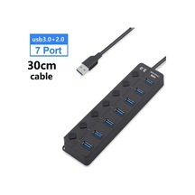 Onevan Usb 3.0 Hub 7 Bağlantı Noktalı, 5gbps Hızlı Çoklu Genişletme, Güç Adaptörlü, Uzun Kablo Orange