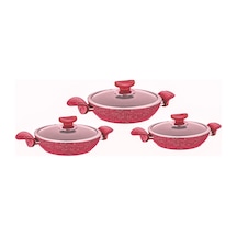 Oms Granit Sahan Set 6 Parça Kırmızı 3004