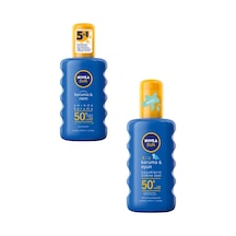 Nivea Sun SPF50+ Nemlendirici Güneş Spreyi 200 ML + Nivea Sun SPF50+ Kids Oyun Hassas Spreyi 200 ML
