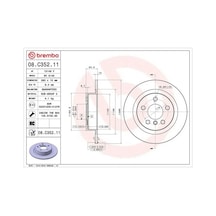 Bmw X1 16d Arka Fren Diski 2015-2022 Brembo 08c35211 2adettir