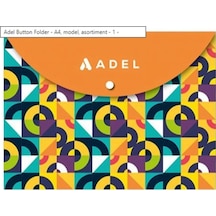 Adel A4 Desenli Çıtçıtlı Zarf Dosya-turuncu