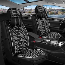Volvo Xc60 Yeni Uyumlu Lüks Deri Oto Koltuk Kılıfı Ön Arka Takım Set Siyah Beyaz Fs