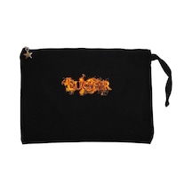 Lucifer Fire Siyah Clutch Astarlı Cüzdan / El Çantası Siyah