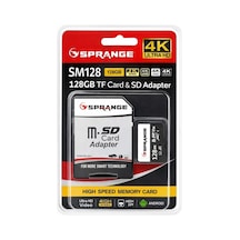 Sprange Sm128 High Speed 4k Ultra Hd 128gb Tf Kart & Sd Adaptör