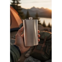 12 Oz 355 Ml Paslanmaz Çelik Cep Matarası, Su Ve Cold Brew İçin Metal Matara, Kamp Seyahat Piknik Ve Günlük Kullanım İçin Vidalı Kapaklı Taşınabilir Şişe, Gümüş