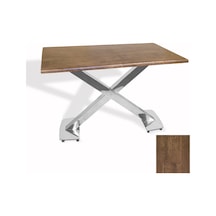 İks Masa Kromnikel 70x120 - Werzalit, Allzalit Yada Wermodin Tabla - Rustic Dark Çok Renkli
