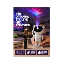 Astronot Yıldız Projeksiyon Lambası 8 Efektli Uzaktan Kumandalı Gece Işığı Sarı Sarı