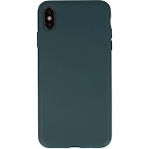 Newface Apple iPhone Uyumlu Xs Max Kılıf Nano İçi Kadife Silikon - Koyu Yeşil Diğer