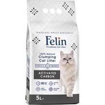 Felin Aktif Karbonlu Topaklaşan İnce Bentonit Kedi Kumu 5 L
