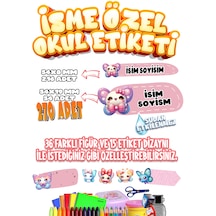Okul Etiketi Kalem Defter Etiketi İsme Özel Etiket Set03