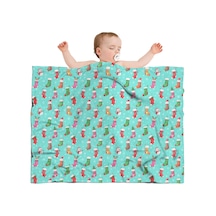 Noel Desenli Bebek Battaniyesi 40x30 İnç, Polar, Yumuşak, Hafif Ve Kalın Noel Çorap Kar Tanrısı