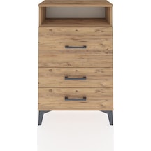 Arges Komodin Tek Raflı 3 Çekmeceli 60x30x96 Çam-çam Atlas Çam