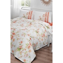 Özdilek Ranforce Tek Kişilik Pike Takımı Living Roses Turuncu