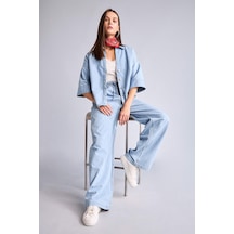 Defacto Wıde Leg Yüksek Bel Mavi Jean Pantolon I0051ax26hsnm85 İndigo-nm85