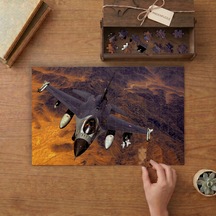 Dağların Üstünde Savaş Uçağı Tasarımı 240 Parça Ahşap Puzzle Ahşap Kutuda Mpy10491