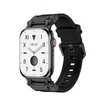 Watch 7 45mm Ardx Krd-101 Titanyum Metal Başlıklı Silikon Kordon-siyah