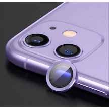 Iphone 11, Iphone 12 Ve 12 Mini Uyumlu Kamera Koruma Lens Koruyucu Temperli Cam Mercek Lens - Mor