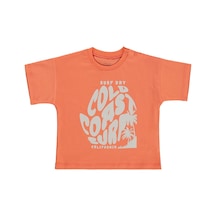 Civil Baby Surf Day Baskılı 6-18 Ay Tişört - Kırmızı Mercan