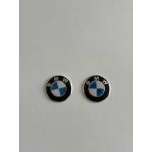 Araç Kumanda Anahtar Logo Amblem 14mm Mavibeyaz 2 Adet