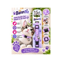 Kedi Tasması Mor Lila Dama Desenli Zilli Ayarlanabilir Boyun Tasması