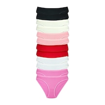 12 Adet Fitilli Pamuklu Kadın Kaşkorse Bikini Külot 001