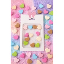 Pastel Heart 3d Nail Charm Set Soft Color Mix