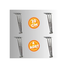 20 Cm Metal Boncuklu Koltuk Ayağı Mobilya Ayağı Ünite Ayağı Konsol Ayağı Puf Berjer Ayağı 4adet Krom